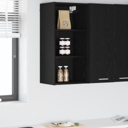 vidaXL Hangkast Zwart Eiken 40 x 29,5 x 80 cm Bewerkt hout