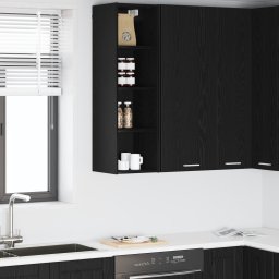 vidaXL Hangkast Zwart Eiken 30 x 29,5 x 100 cm Bewerkt hout
