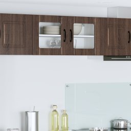 vidaXL Wandglas cabinet LUCCA Bruin eiken 80 x 31 x 40 cm Bewerkt hout
