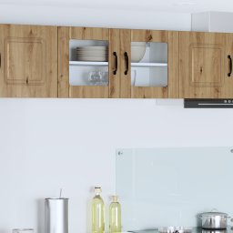 vidaXL Wandglas cabinet LUCCA Artisanaal eiken 80 x 31 x 40 cm
