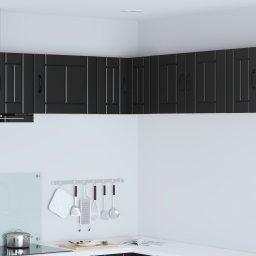 vidaXL Wandhoekkast LUCCA Zwart 57 x 57 x 40 cm Bewerkt hout