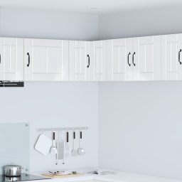 vidaXL Wandhoekkast LUCCA Hoogglans Wit 57 x 57 x 40 cm Bewerkt hout