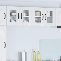 vidaXL Wandglas cabinet LUCCA 2 st Hoogglans Wit Bewerkt hout
