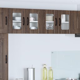 vidaXL Wandglas cabinet LUCCA Bruin eiken 60 x 31 x 40 cm Bewerkt hout