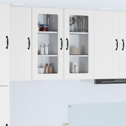 vidaXL Wandglas cabinet LUCCA Wit 40 x 31 x 80 cm Bewerkt hout