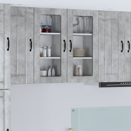vidaXL Wandglas cabinet LUCCA 2 st Betongrijs Bewerkt hout