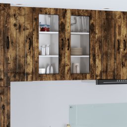 vidaXL Wandglas cabinet LUCCA Gerookt eiken 40 x 31 x 80 cm