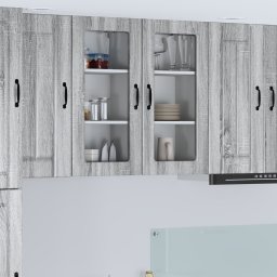vidaXL Wandglas cabinet LUCCA Grijs sonoma 40 x 31 x 80 cm