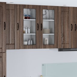 vidaXL Wandglas cabinet LUCCA Bruin eiken 40 x 31 x 80 cm Bewerkt hout