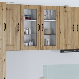 vidaXL Wandglas cabinet LUCCA Artisanaal eiken 40 x 31 x 80 cm