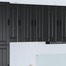vidaXL Wandkast LUCCA 2 st Zwart Bewerkt hout