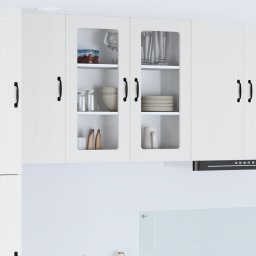 vidaXL Wandglas cabinet LUCCA Wit 80 x 31 x 80 cm Bewerkt hout