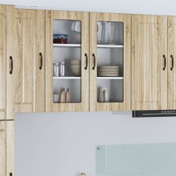 vidaXL Wandglas cabinet LUCCA Sonoma Eiken 80 x 31 x 80 cm