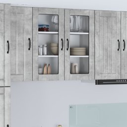 vidaXL Wandglas cabinet LUCCA Betongrijs 80 x 31 x 80 cm Bewerkt hout