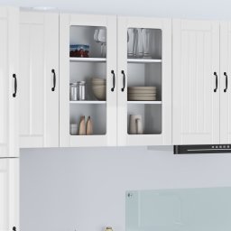 vidaXL Wandglas cabinet LUCCA Hoogglans Wit 80 x 31 x 80 cm