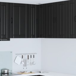 vidaXL Wandhoekkast LUCCA Zwart 57 x 57 x 80 cm Bewerkt hout
