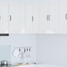 vidaXL Wandhoekkast LUCCA Hoogglans Wit 57 x 57 x 80 cm Bewerkt hout