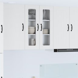 vidaXL Wandglas cabinet LUCCA Wit 60 x 31 x 80 cm Bewerkt hout