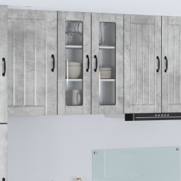 vidaXL Wandglas cabinet LUCCA Betongrijs 60 x 31 x 80 cm Bewerkt hout