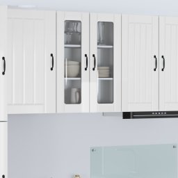vidaXL Wandglas cabinet LUCCA Hoogglans Wit 60 x 31 x 80 cm
