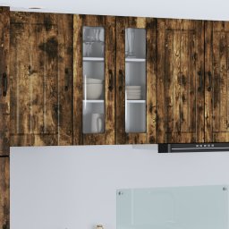 vidaXL Wandglas cabinet LUCCA Gerookt eiken 60 x 31 x 80 cm