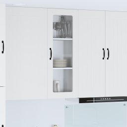 vidaXL Wandglas cabinet LUCCA Wit 40 x 31 x 100 cm Bewerkt hout