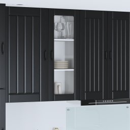 vidaXL Wandglas cabinet LUCCA Zwart 40 x 31 x 100 cm Bewerkt hout