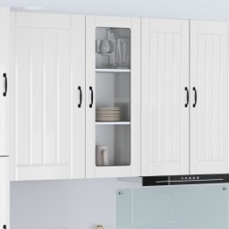 vidaXL Wandglas cabinet LUCCA Hoogglans Wit 40 x 31 x 100 cm