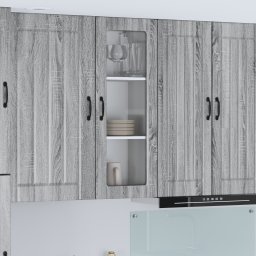 vidaXL Wandglas cabinet LUCCA Grijs sonoma 40 x 31 x 100 cm