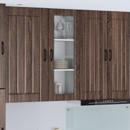 vidaXL Wandglas cabinet LUCCA Bruin eiken 40 x 31 x 100 cm