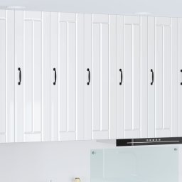 vidaXL Wandkast LUCCA Hoogglans Wit 30 x 31 x 100 cm Bewerkt hout