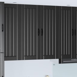 vidaXL Wandkast LUCCA Zwart 80 x 31 x 100 cm Bewerkt hout