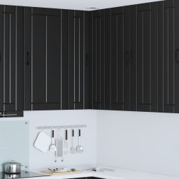 vidaXL Wandhoekkast LUCCA Zwart 57 x 57 x 100 cm Bewerkt hout