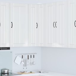 vidaXL Wandhoekkast LUCCA Hoogglans Wit 57 x 57 x 100 cm Bewerkt hout