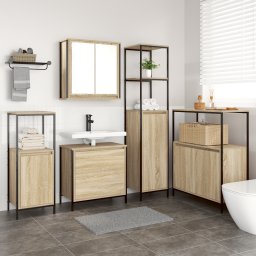 vidaXL Badkamermeubelset 5 st Beige 36 x 35 x 165 cm Bewerkt hout