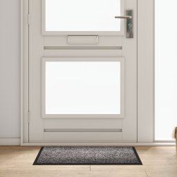 vidaXL Deurmat Lichtgrijs 60 x 80 x 1.2 cm Teddy Stof