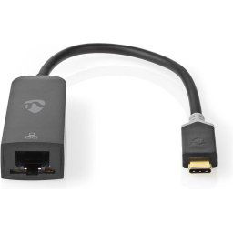 Nedis USB-netwerkadapter - USB 3.2 Gen 1 - 1000 Mbps - USB-C Male - RJ45 Female - 0.20 m - Rond - Verguld - Vertind-Koper - Antraciet - Doos