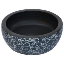vidaXL Opzetwasbak rond Φ41x14 cm keramiek zwart en blauw