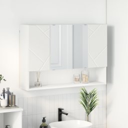 vidaXL Spiegelkast Wit 80 x 17 x 55 cm Bewerkt hout