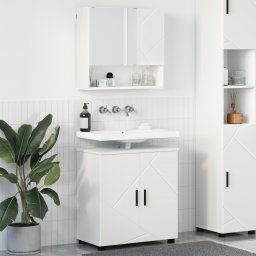 vidaXL Badkamermeubelset 2 st Wit 61 x 35 x 64 cm Bewerkt hout, Metaal