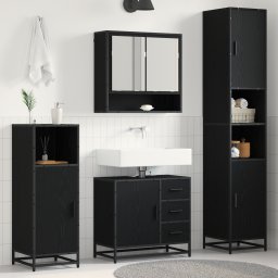 vidaXL Badkamermeubelset 4 st Zwart Eiken 35 x 37,5 x 188,5 cm