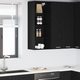 vidaXL Hangkast Zwart Eiken 40 x 29,5 x 100 cm Bewerkt hout
