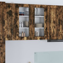 vidaXL Wandglas cabinet LUCCA Gerookt eiken 80 x 31 x 80 cm