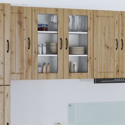 vidaXL Wandglas cabinet LUCCA Artisanaal eiken 80 x 31 x 80 cm