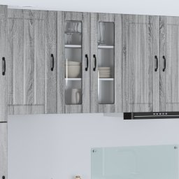 vidaXL Wandglas cabinet LUCCA Grijs sonoma 60 x 31 x 80 cm