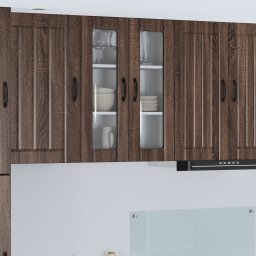 vidaXL Wandglas cabinet LUCCA Bruin eiken 60 x 31 x 80 cm Bewerkt hout