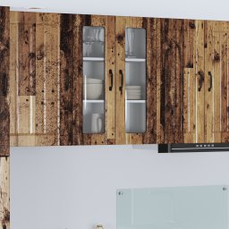 vidaXL Wandglas cabinet LUCCA Oud hout 60 x 31 x 80 cm Bewerkt hout