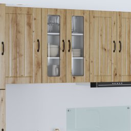 vidaXL Wandglas cabinet LUCCA Artisanaal eiken 60 x 31 x 80 cm