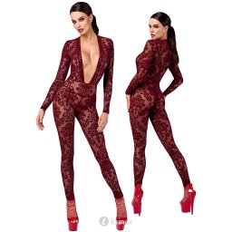 * NOIR handmade Kink Royal Floched tulle Catsuit, F382