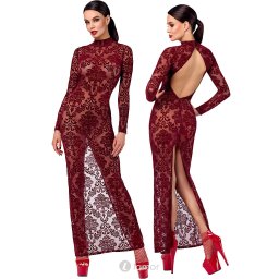 * NOIR handmade Kink Royal Floched tulle Lange Jurk, F383